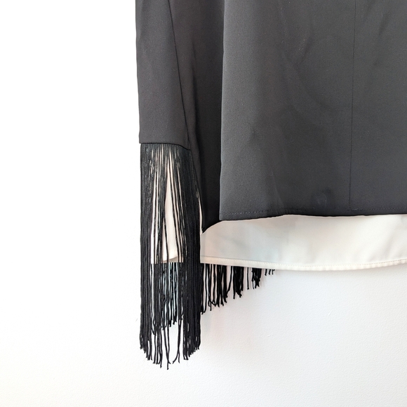 Calvin Klein Asymmetrical Sleeveless Fringe Top In Size Large - Picture 10 of 12